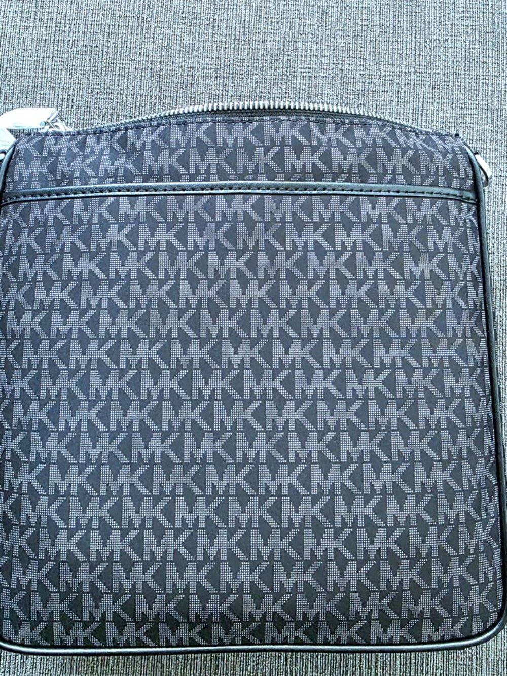 NWT Michael Kors Black/Gray MK Monogram Crossbody Bag- Water Resistance- OBO! - Picture 7 of 10